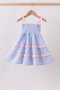 Blue Stripe Smocked Mom Dress