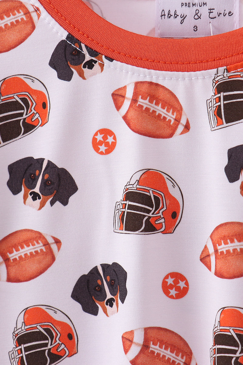 Premium orange Tennessee print bamboo pants set