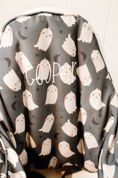 Black Ghost Print IKEA Antilop Cushion Cover - Optional Custom Embroidery!