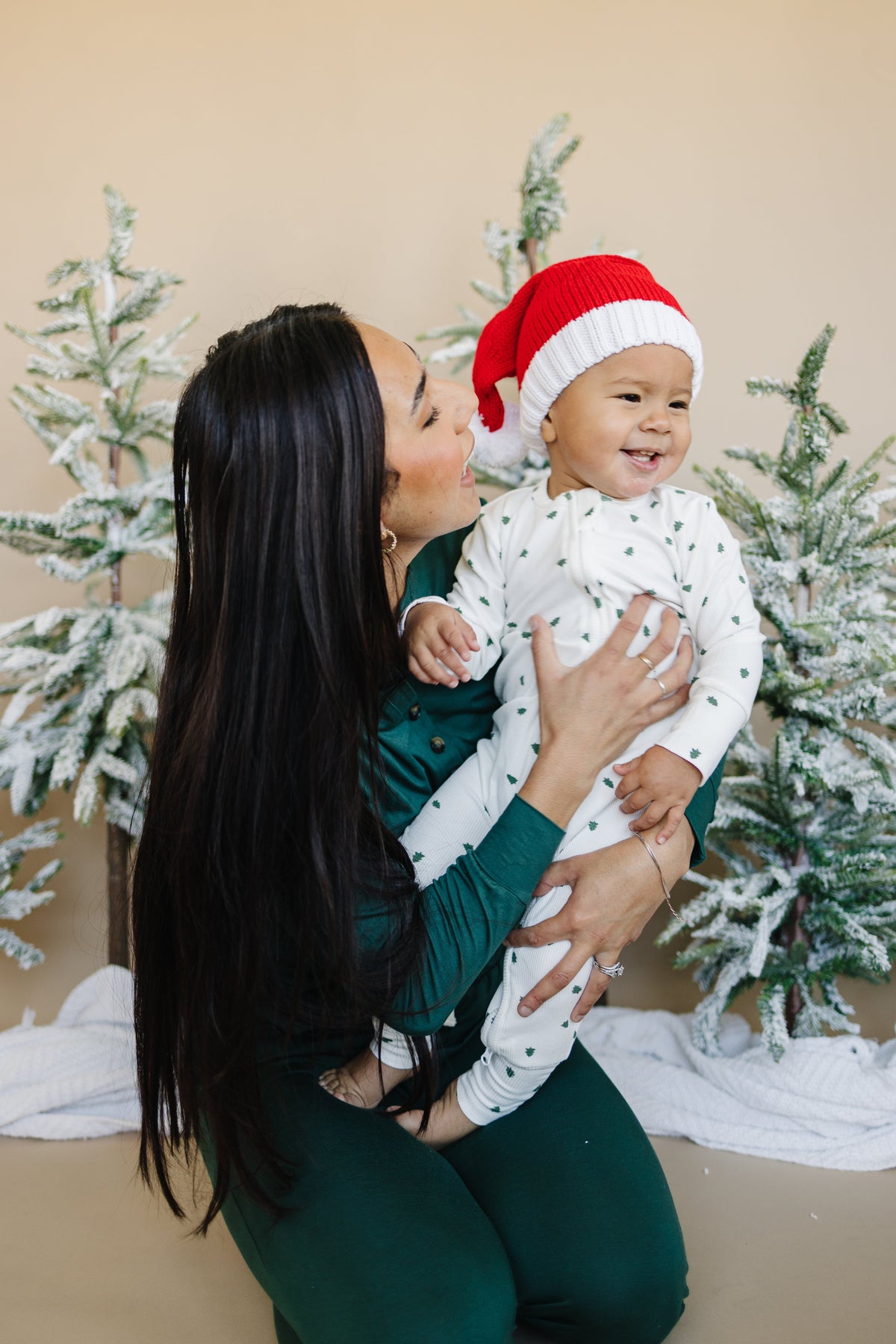 Tiny Trees Ribbed Bamboo Zippy Pajamas