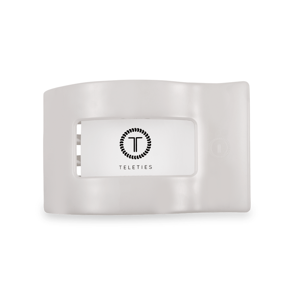 Coconut White Medium Flat Rectangle Hair Clip