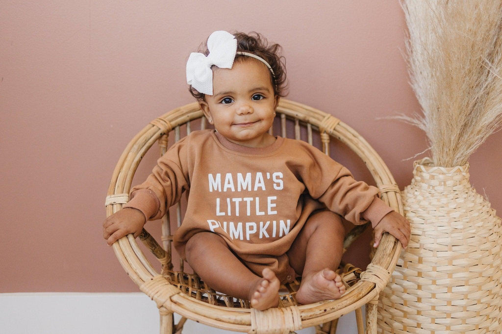Mama's Little Pumpkin Sweatshirt Romper